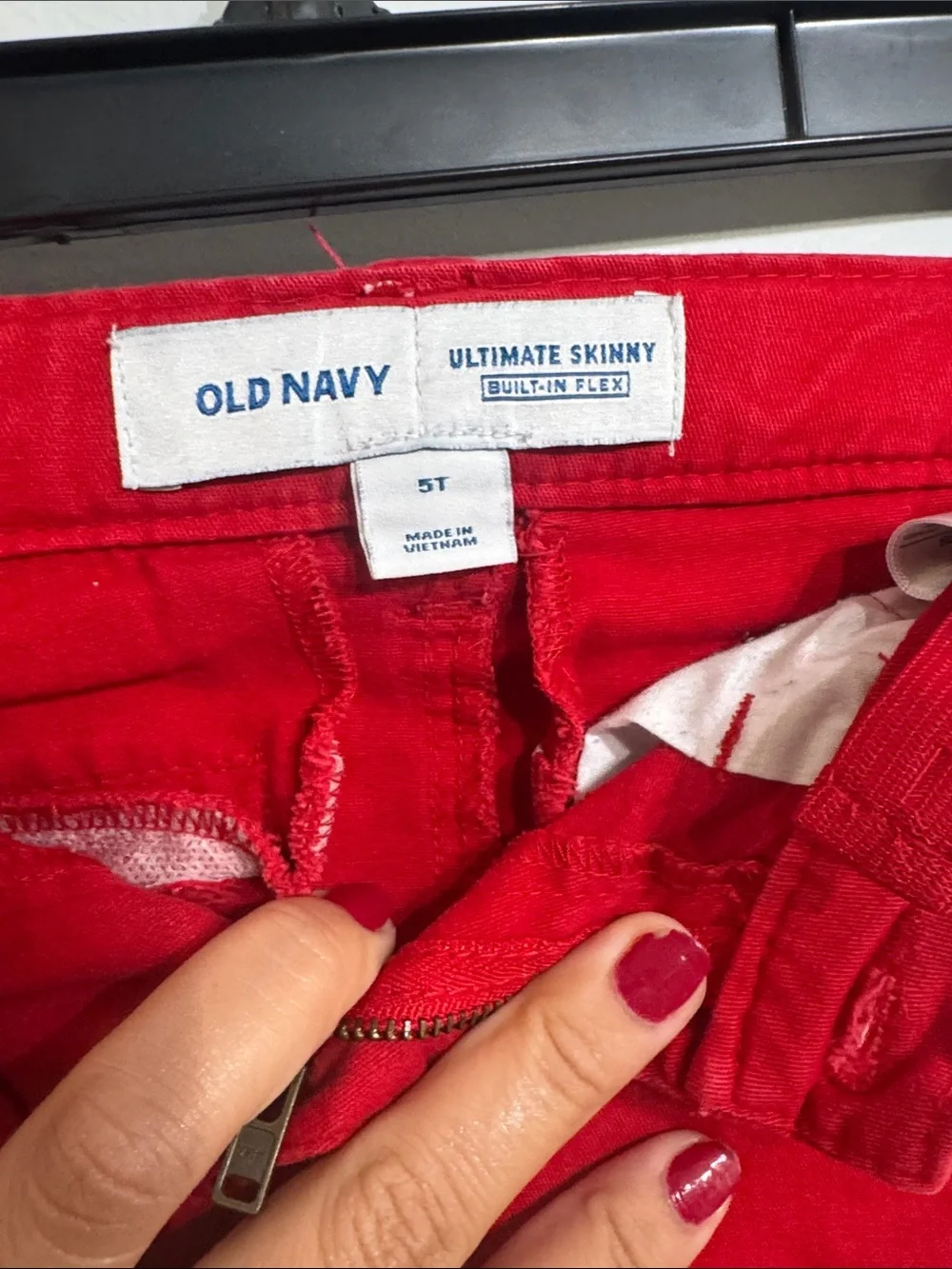 Bright Red Slim Pants 5T